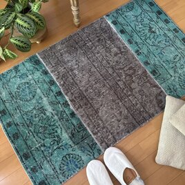 48×114 パッチワーク リーフ赤い花 ブラウン トルコヴィンテージ