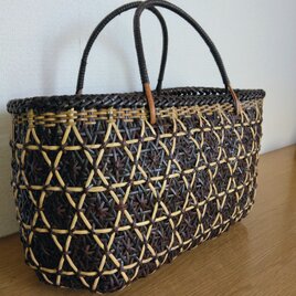 ハンドメイド　パッチワーク　着物リメイク　古布　大きなトートバッグ 古布絣パッチワーク トートバッグ B4OK大きい着物リメイク