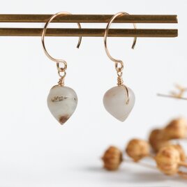 ナチュラル×こなれ感｜オパールの天然石ピアス・C｜14kgf｜10月誕生石