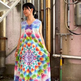 タイダイ Tシャツ ブルー　サイズ48 タイダイ染め Tシャツ タイダイT メンズXL 古着 渦 紺色 青色