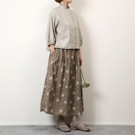 #514タックギャザースカート(モカ)