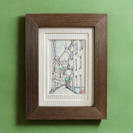 水彩画 ピクニック(額縁付き) 899ff59d1cd1de2677f3385e95ea5e