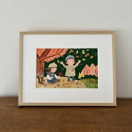 11月の絵｜原画「紅葉」　　※額縁入り