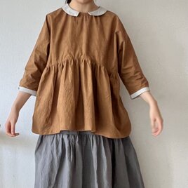 ハイウエストのギャザーブラウス(色選択)