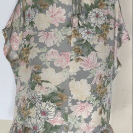 7987 絞りと花柄の着物で作った巾着袋 | iichi 日々の暮らし