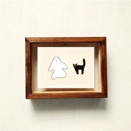 受注制作【犬・イラスト】「犬とちょうちょ」 ※木製額縁入り・犬の絵