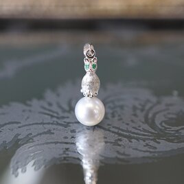 SV　猫と淡水パールペンダント＜ヘッドのみ＞