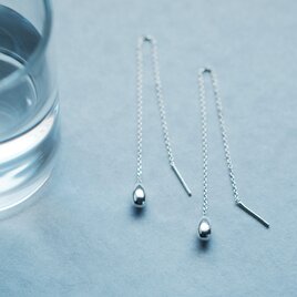 ドロップ チェーン ピアス シルバー925