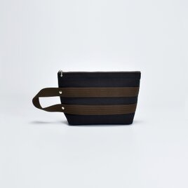 【受注製作】 持ち手付き帆布ポーチ（ブラック）