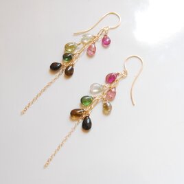 インペリアルジャスパーのマーキスフックピアス14kgf | iichi