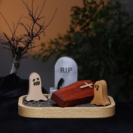 《new！》ハロウィン　オブジェ　飾り　木製　無垢材