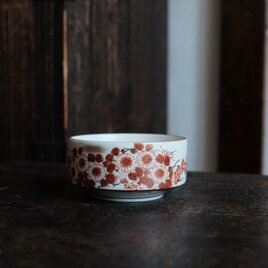 りんぞう　九谷焼　赤絵金彩　花唐草人物文　輪花盃　V　R6623 りんぞう様専用 九谷焼 赤絵金彩 花唐草人物文 輪花盃 V R6623