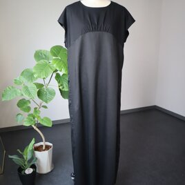 綿100％ 切り替えロングワンピース