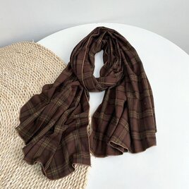 春 夏 秋  綿 チェックストール 母の日ギフト 敬老の日