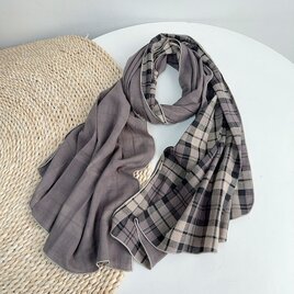 春 夏 秋  綿 チェックストール 母の日ギフト 敬老の日