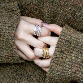 Consecutive rings・４連リング・ボリュームリング　/送料無料