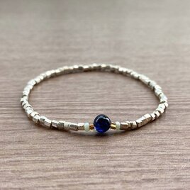 ビーズブレスレット No.106アクアマリン シルバー925 ヴィンテージビーズ ビーズブレスレット No.106 アクアマリン シルバー925