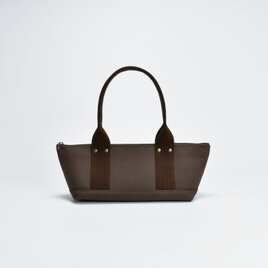 【受注製作】よこながファスナートート（ダークブラウン）