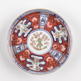 大聖寺伊万里 金襴手唐華文四寸皿 明治時代 E1393B 個体C