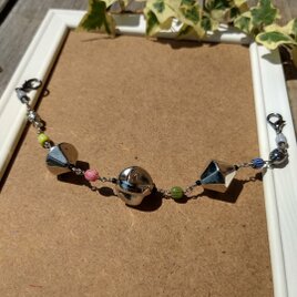 メタルビーズの羽織紐「ウェーブ」