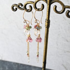 たまきち◆希少✧バルティックアンバーピアス✧14kgf バルティックアンバーのピアスA・イヤリング変更可・天然琥珀
