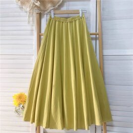 裏地付き ギャザースカート ロングスカート ゴム仕様