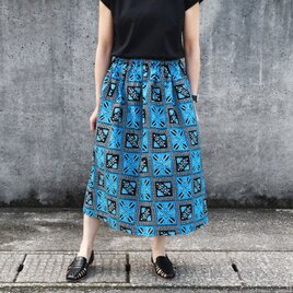 【受注制作】アフリカ布のギャザースカート（ トラディショナル ）アフリカンプリント アフリカンファブリック