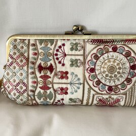 ミナペルホネン　親子がま口 ミナペルホネン タンバリンの生地で親子がま口財布♪ グレー