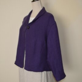 パープルリネン！「ショールカラージャケット」