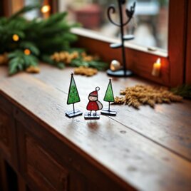 クリスマス　飾り　インテリア　雑貨　キャンドル　ステンドグラス　10個 ⭐Creema限定⭐クリスマスオーナメントセット〜ツリー/サンタ