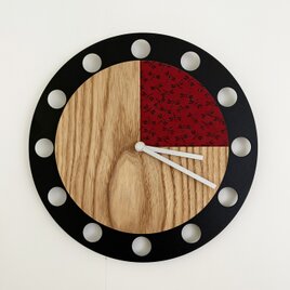 甲州印伝クロック：とんぼ赤・黒 No.02012