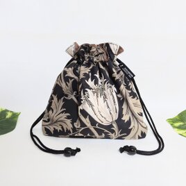 リバティ ハンドメイド巾着袋 ワイルドフラワーズ ハンドメイド リバティ ワイルドフラワーズ まんまる巾着袋