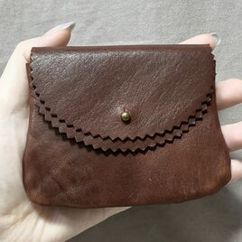 レザースマートウォレット茶