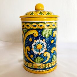 キャニスター 蓋付き陶器 barocco マヨリカ焼き イタリア陶器   CAN017