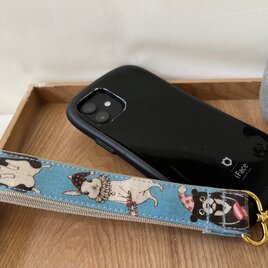 ラミネートハンドストラップ　サーカスアニマル　スマホ