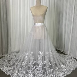 ドレスアレンジ用トップスのみ オフホワイト ソフトチュール ベール風ポンチョ 実例写真！ドレスアレンジ用トップスのみ オフホワイト ソフト