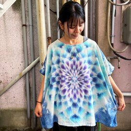 タイダイ染め 前開きワンピース ムラ染め ブラック HD20-49