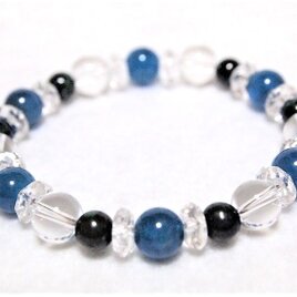 石のみ* 自分の個性を大切にして生きる　アパタイト・アジュライト・水晶のブレスレット