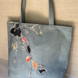 柿渋染め酒袋と組み紐のトートバック ショルダー紐付き 柿渋染め酒袋と組み紐のトートバック ショルダー紐付き