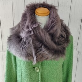 リアルファー ¶ シルバーフォックスファー楕円底トートバッグ