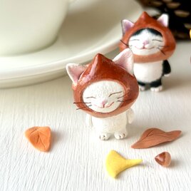 栗をかぶった猫さん(白)