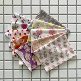 インド ブロックプリント生地 ミニカットクロス10枚セットvol.032 暖色系 ファブリック はぎれ IF0355