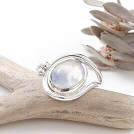 癒しの石～ ラリマーのデザインリング 9号 天然石アクセサリー