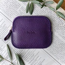 イタリア革の３wayカードケース／紫
