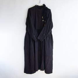 マオカラーワンピースブラック【送料無料】