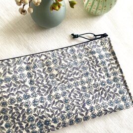 ヌビキルト×リバティのフラップポーチ＊グレー | iichi 日々の