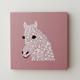 馬のパネル M-761【全10色/白】ファブリックパネル