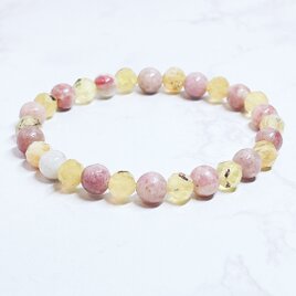 大玉♡恋愛運アップ♡ストロベリークォーツとサーモンピンクサゲのブレスレット 大玉♡恋愛運アップ♡ストロベリークォーツとサーモンピンクサゲ