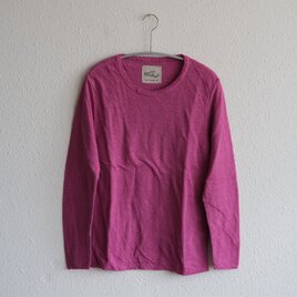 リネンニット women/M 二重長袖プルオーバー（コスモス）