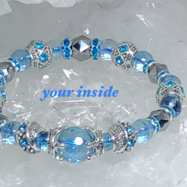 b.82 ハンドメイド 天然石 ブレスレット オニキス ブルーカルセドニー b.82 ハンドメイド 天然石 ブレスレット オニキス ブルー